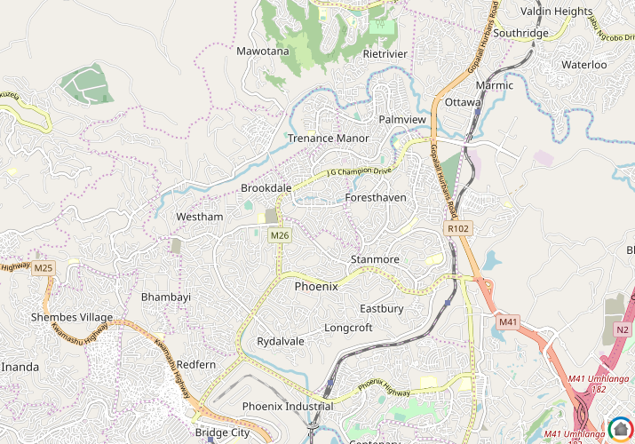 Map location of Phoenix